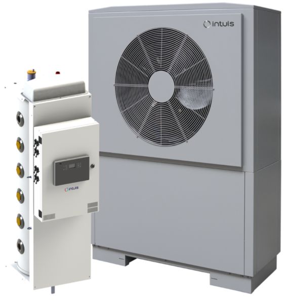 Pompe à chaleur Air/Eau HRC70 17kW triphasé + Pilote Z1 MonoPAC, monobloc, HT 70°C-R290 sans HFC, modulation étagée avec 2 compresseurs, bouteille multifonctions 78L, pré-équipé pour 1  circuit Ch ou ECS, préraccordement appoint chaudière Réf. 151439