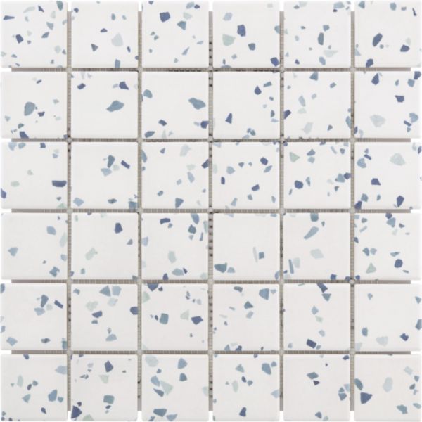 Grès cérame émaillé Arte Deco Picado bleu antidérapant mosaïque 29,7 x 29,7 cm