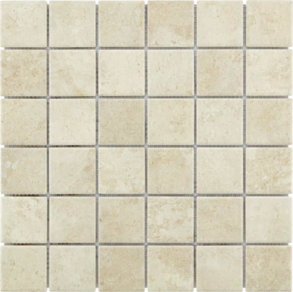 Grès cérame émaillé Arte Deco Oree beige antidérapant mosaïque 29,7 x 29,7 cm