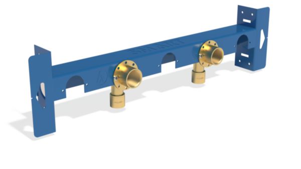 Module de fixation robinetterie sur plaque de platre SMART U entraxe 150 mm, raccordement à glissement sur tube PER D16 mm Réf.SE150GL16CM
