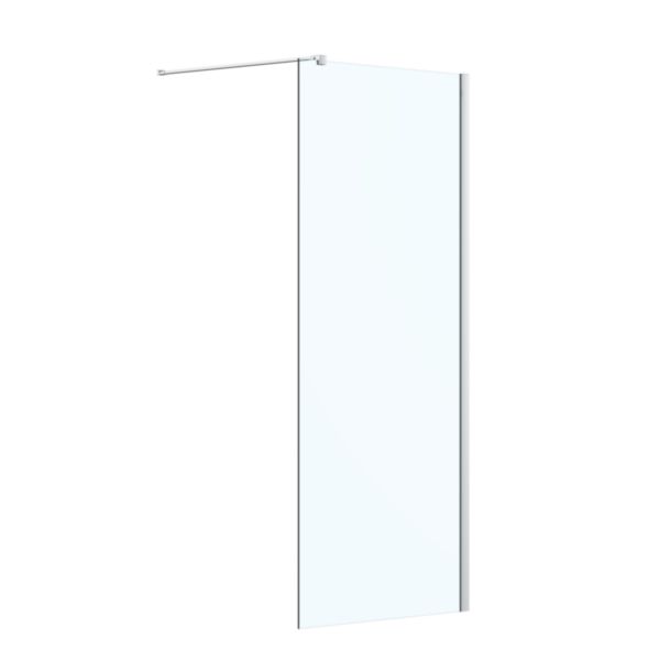 Paroi de douche Walk-in ALTERNA PLENITUDE WALK largeur 100 cm profilé chromé, verre transparent traité anticalcaire