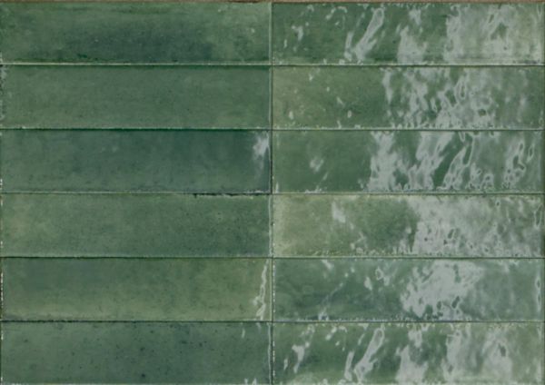 Grès cérame émaillé Ragno Look verde brillant 6 x 24 cm Réf. RCTZ