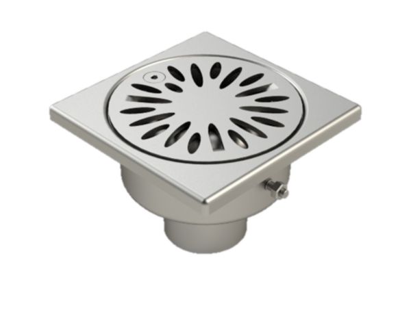 Siphon de sol Limatec en inox EN 1.4301 100 x100 mm, sortie verticale 40 mm Réf. 1040M