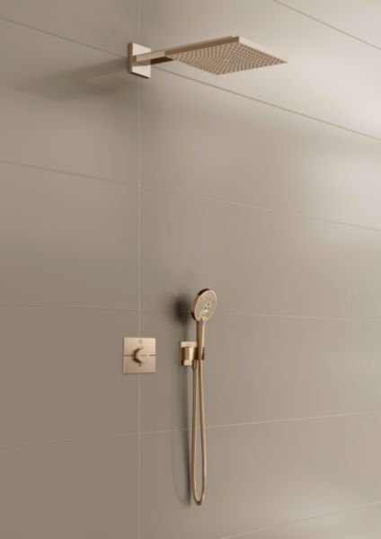 Pack de douche à encastrer mitigeur thermostatique RAINDANCE E 300  bronze brossé réf. 88002181