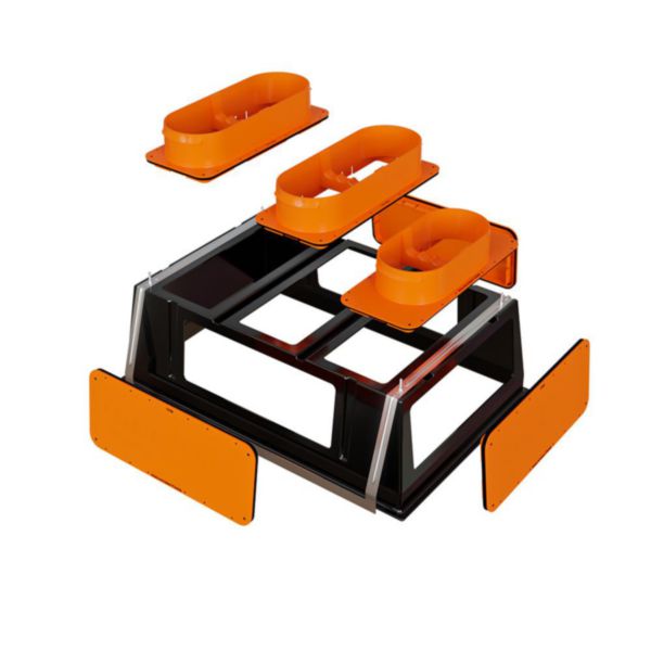 Plénum modulable de 600x400 mm avec 2 piquages en 250 mm réf: PM600X400 XL
