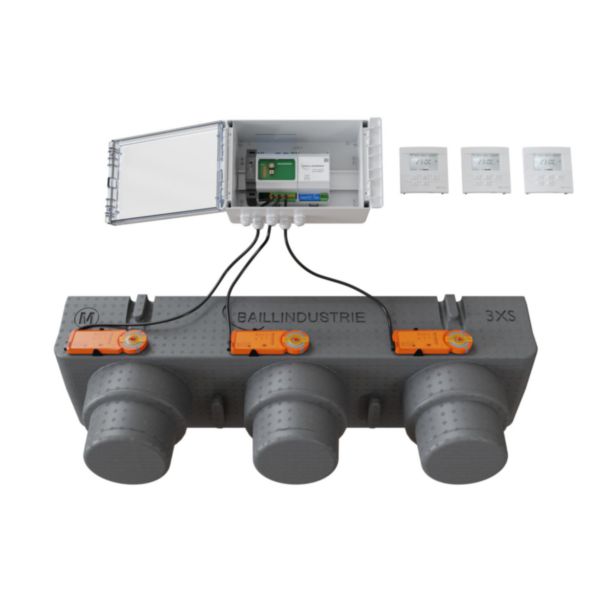 Pack de régulation à 3 zones thermostats Blancs réf: PACK 3TB 3M 3XS