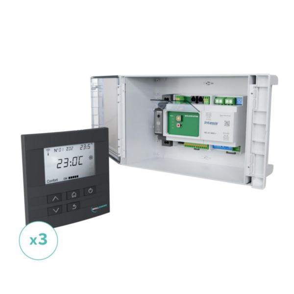 Kit de régulation à 3 zones thermostats Anthracites réf: KIT 3TA