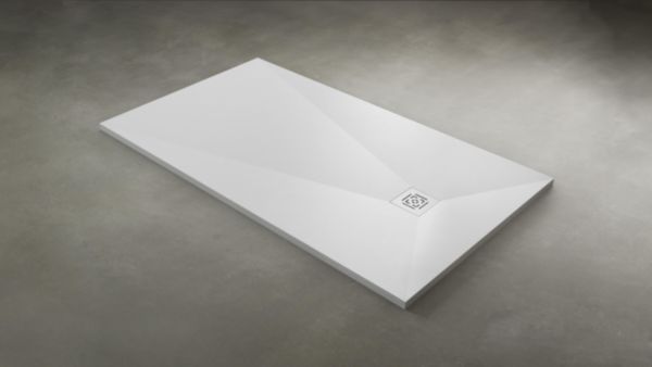 Receveur de douche ALTERNA Daily'O 100x70cm blanc effet ardoise antidérapant