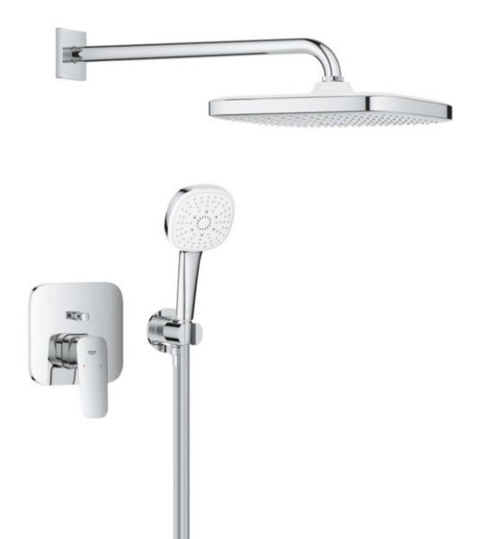 Pack façade douche à encastrer Cubeo et ensemble douche Tempesta 250 Chromé réf. 1053360000