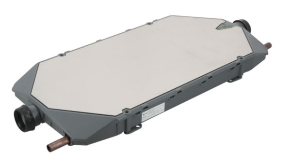 Récupérateur de chaleur horizontal SLIM50 avec kit vidage bain intégré, entrée eau froide sanitaire cuivre à sertir D16, évacuation des eaux usées en PVC D40 à coller réf.SLIM50BAIN
