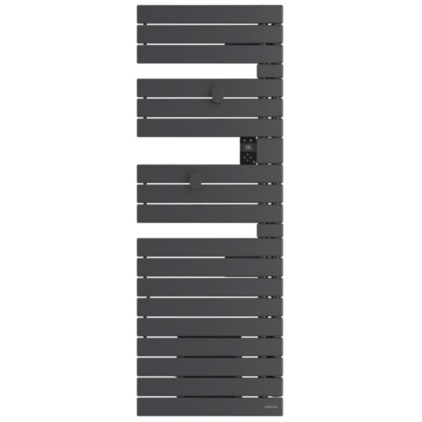 Image principale de Sèche-serviettes connecté Wifi - Néfertiti asymétrique mât à droite sans ventilo 750W graphite Réf. 850047