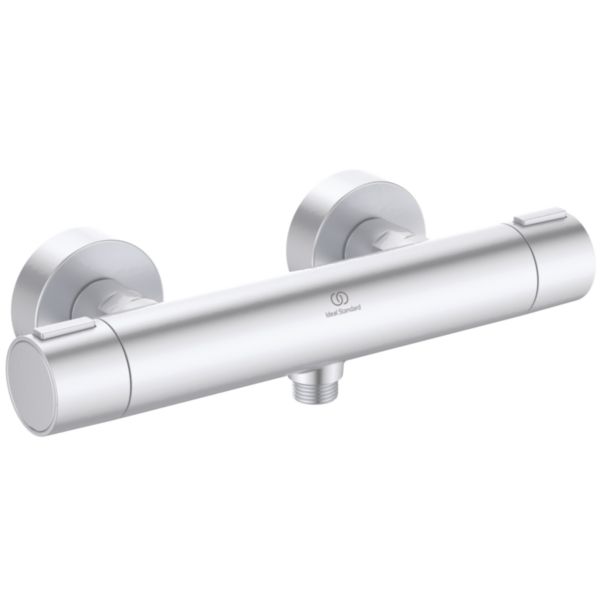 Mitigeur douche thermostatique Ceratherm Alu+ mural argent brossé Réf. BD582SI