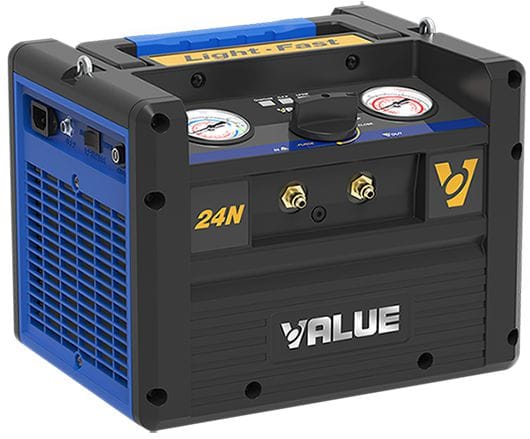 Station de récupération 1 CV monocylindre compact et légère avec accessoires, compatible R32 - VALUE Réf. TF-VRR12N