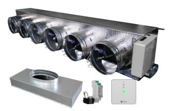 Pack Plenum Connecté Easyzone C25 Standard+VMC IB8 Toshiba 6x200 04M+Plenum Connecté reprise 3xC250 réf : PPC25TOSST04M6