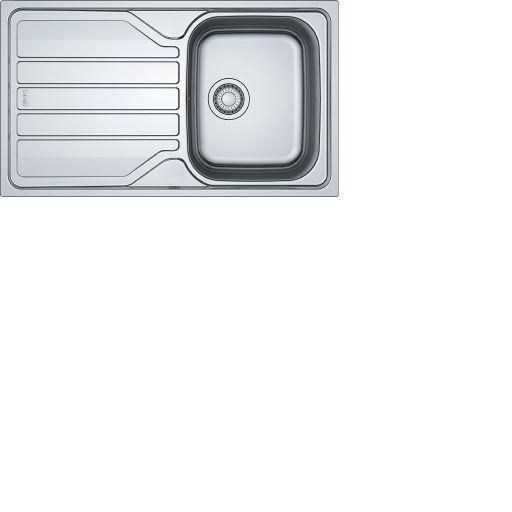 Evier à encastrer nu FLASH FLN 611-86/50 sans vidage L.50 x P.85 x H.16 cm, 1 cuve inox avec égouttoir et bonde 90mm, non percé Réf. 101.0707.709