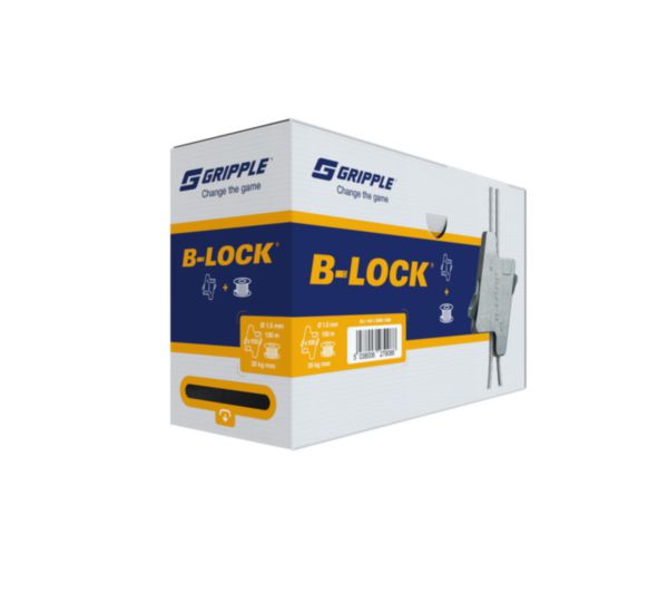 Pack de 100 galets B-Lock pour câble Ø 1,5 au 2,5 mm avec 1 bobine de 1,5 mm de longueur 150 m. Charge de travail : Ø 1,5 mm max 35 kg réf : BL1-100-1.5MM-150M