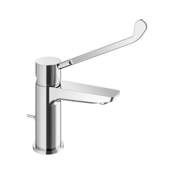 Mitigeur lavabo CLINIC poignée longue 17 cm avec vidage à tirette laiton Chromé Réf. PC22151