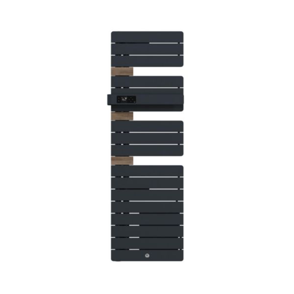 Sèche-serviettes électrique Allure 4 Classique Matg Etroit 600W électrique avec soufflerie 1000W ardoise/Chêne Fluide caloporteur Technologie 3CS 1 barre de portage réf : 483350