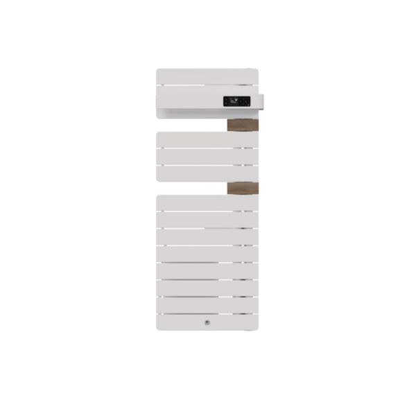 Sèche-serviettes électrique Allure 4 Classique Matd Etroit 500W électrique avec soufflerie 1000W blanc mat/Chêne Fluide caloporteur Technologie 3CS 1 barre de portage réf : 483377