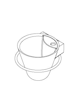 Pack 2 pièces lave-mains CONE Solid Surface blanc polaire mat avec porte-serviettes chromé Réf. 1147041