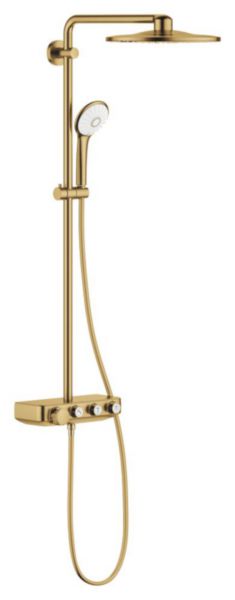 Colonne de douche avec mitigeur thermostatique Euphoria SmartControl System 310 Duo Cool Sunrise brossé Réf. 26507GN0
