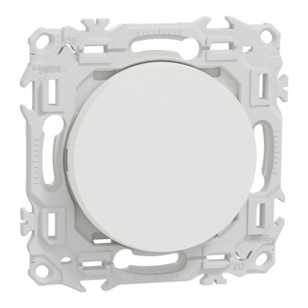 Odace - va-et-vient ou poussoir - multifonctionnel - 3x2 bornes auto - 10AX 250V CA 50 Hz - devient lumineux avec LED S989292 - IK04 IP21D - cache peinture - blanc RAL 9003 mat - IK04 IP21D Réf. S920204