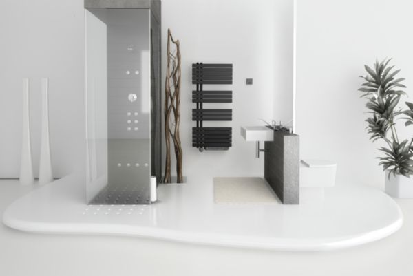 Sèche serviette Alterna CONCERTO asy 2 elec booster g 500w 1176/550 noir mat