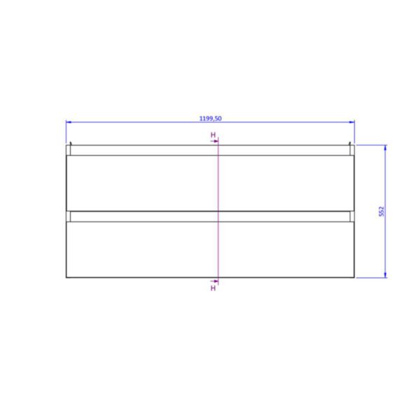 Meuble bas sous double vasque INTUITIVE 2 tiroirs L.120 x P.53 x H.55 cm façade Minimal Terracotta mat et corps Chêne du désert structuré Réf. B5JSV2CDZ107DIT