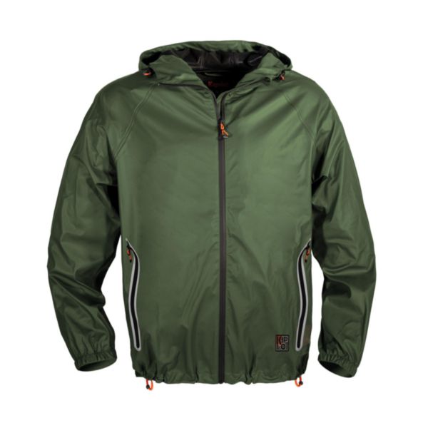 Veste de pluie tech à capuche vert musque S Réf. 61010