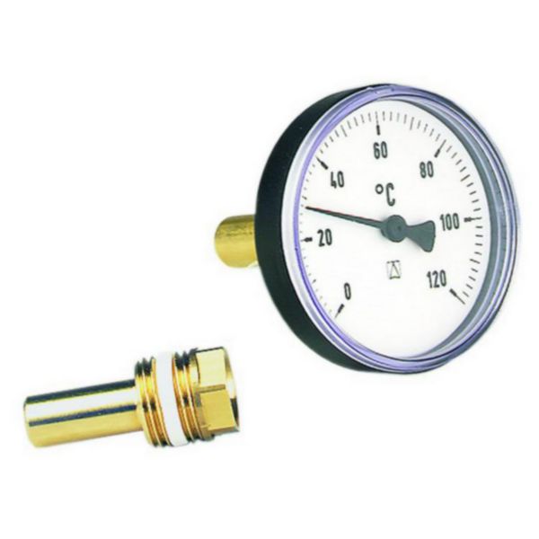 Thermomètre acier AX. Ø80 Lg.40mm  0/+120°C Réf. 63806