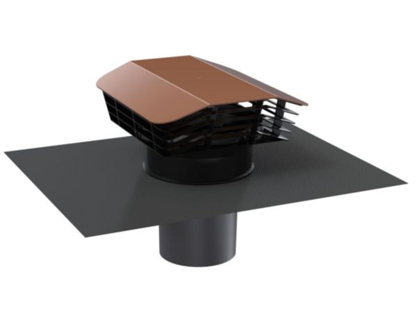 Image principale de Chapeau de toiture CP PERFORMANCE - Diamètre 160mm - Rouge Tuile - Rejet d'air / Sortie de Toiture pour VMC pavillonnaire avec bavette synthétique 600 x 400 Réf. 428617