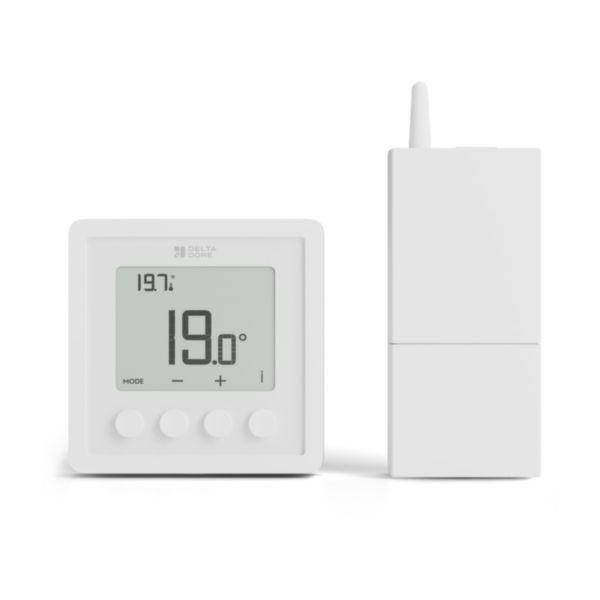 Thermostat sans-fil doté d'une régulation fine pour système réversible/non réversible, mono/multizones, compatible box maison connectée RF 210 Réf. 6051149