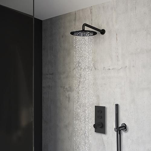 Pack de douche à encastrer complet Thermo Twist TRIVERDE black mat Réf. XTV62213