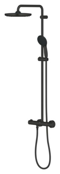 Colonne de douche thermostatique SIANNE System 250 douche de tête Tempesta 250 douchette à main Tempesta 110 noire Réf. 1348392430