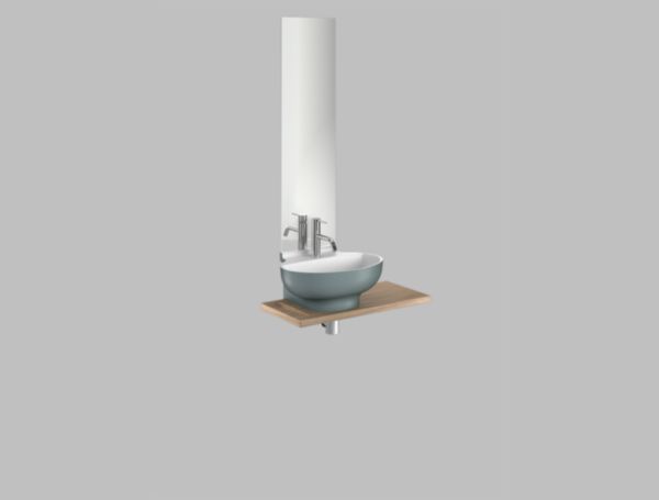 Miroir lave-mains SKIM H.100 x L.25 x P.2 cm, option d'éclairage compatible spot LED Lampion ou Pop up, Réf. 1147561