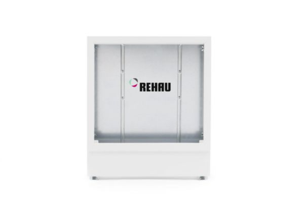 Coffret encastré pour collecteur inox ou polymère modulable 6 à 9 c blanc porte avec verrou dimensions 705/885 x 750 x 110/160 mm Réf. 13454201001
