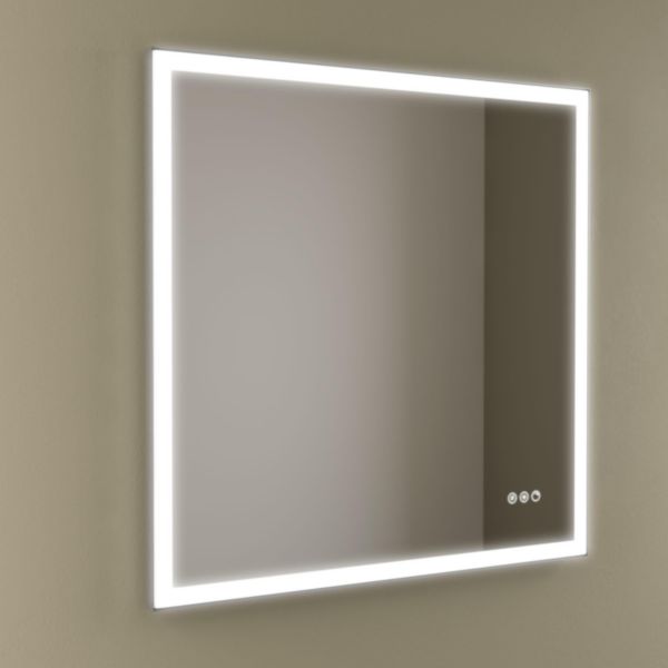 Miroir horizontal MEMPHIS L.80 x H.80 cm éclairage LED avec capteur (19+18-22 W - BILED ºK) IP44 Réf. 113761
