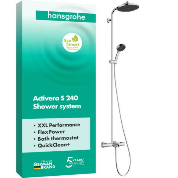 Colonne de douche ACTIVERA S 240 écosmart 1 jet chromé Réf. 28871000