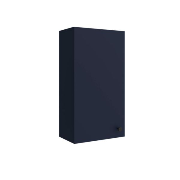 Module MARVILLE 1 porte L.39 x H.72 cm finition bleu satin et poignée bouton noir Réf. 112589