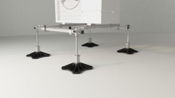 Chassis support cadre pour groupe extérieur de climatisation Multi Frame L1000xL1200xH330-610mm, acier galvanisé à chaud, hauteur de jambes réglables, 500kgs max Réf. BN9720