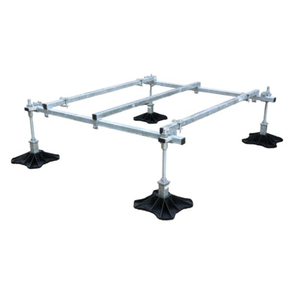 Chassis support cadre pour groupe ext. de climatisation Multi Frame L1500xL1200xH330-610mm, acier galvanisé à chaud, hauteur de jambes réglables, 500kg max Réf. BN9731