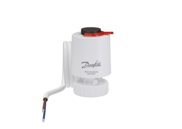 Moteur électrothermiques NF, 24V CA ou CC, pour régulation TOR ou chrono-proportionnelle. Câble de 1,2m. IP54. Course 5mm. Ind icateur de position. Pour AB-QM DN 15 à 32. réf : 082F1602
