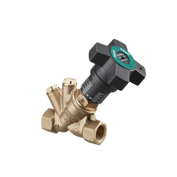 Robinet d'équilibrage AQUASTROM C pour conduites de bouclage d'E.C.S. sans isolation et thermomètre filetage femelle des deux côtés DN20 Rp 3/4" x Rp 3/4" installations d'eau potable Réf. 4208154