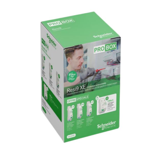 Probox REsi9 XE - Disjoncteur P+H - 12 / 10A R9EFC610 + 14 / 16A R9EFC616 + 12 / 20A R9EFC60 + 1 Inter Différentiel 2P R9ERC263 - Réf. PFRB63