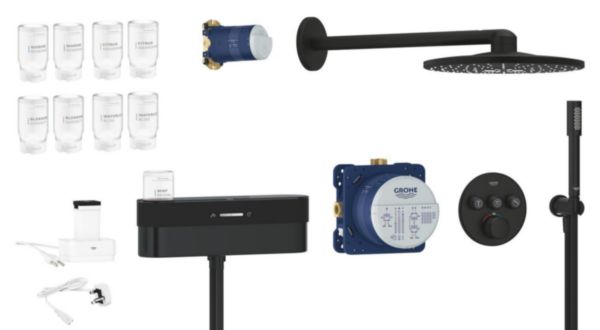 Pack de douche à encastrer SmartControl PUREFOAM Phantom black Réf. 105812KF00