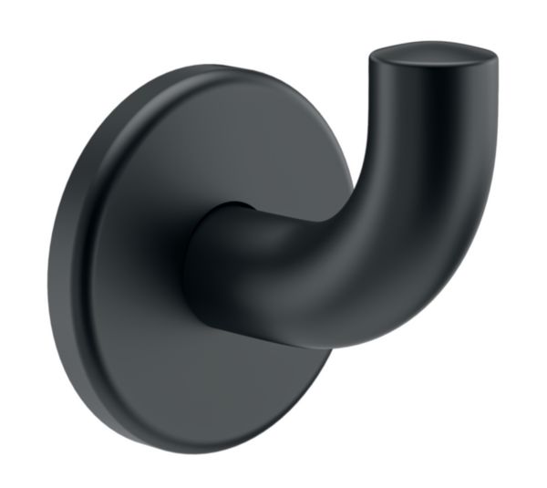 Patère VIRGULE inox noir mat modèle court Réf. 4043BK