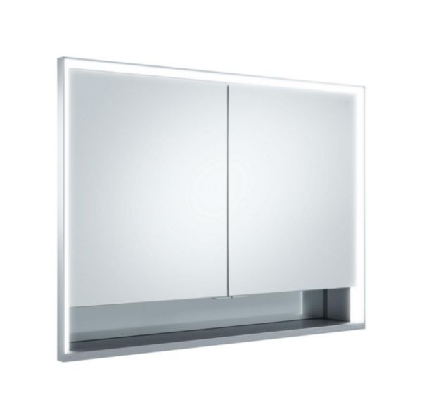 Armoire de toilette encastrée ROYAL LUMOS L.100 x H.73,5 x P.13 cm finition argent anodisé Réf. 14334171311