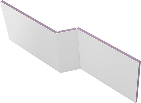 Tablier spécifique neo bain-douche en acrylique blanc brillant renforcé par des panneaux hydrofuges pour une installation en niche réf : E6d180-00