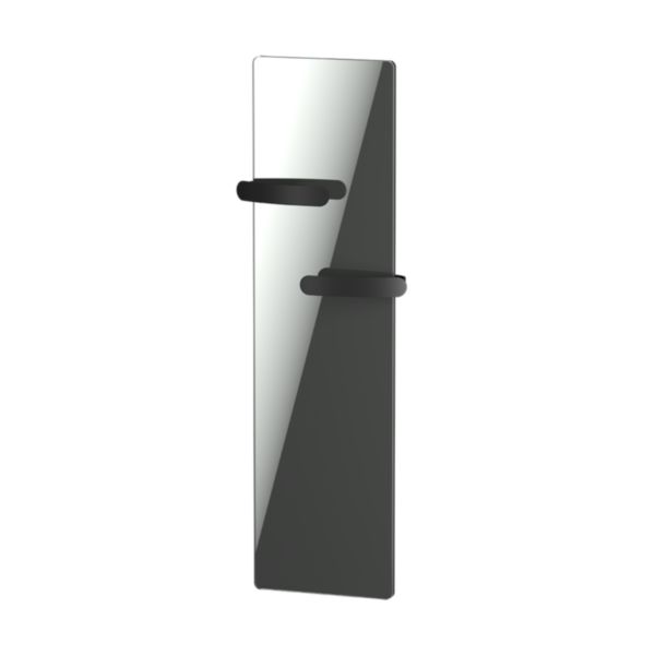 Radiateur sèche-serviettes connecté CAMPAVER HUG nativ vertical 1000 W Reflet gamme Intuis signature en verre massif barre de séchage intégrée Réf. K161733