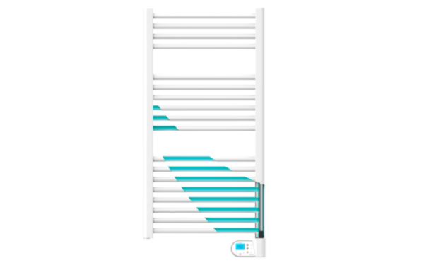 Radiateur sèche-serviettes NAO 3EO fluide 500W blanc largeur 400 mm NF performance 3*œil détection d'ouverture de fenêtre et de présence. Réf. M190111